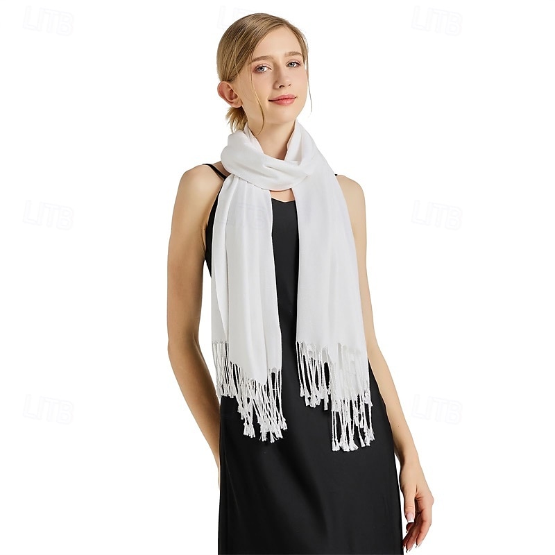 xale de pashmina macio e sedoso envolve lenço de cores sólidas para vestidos de noite de casamento de 2025 por $15.49 –P5
