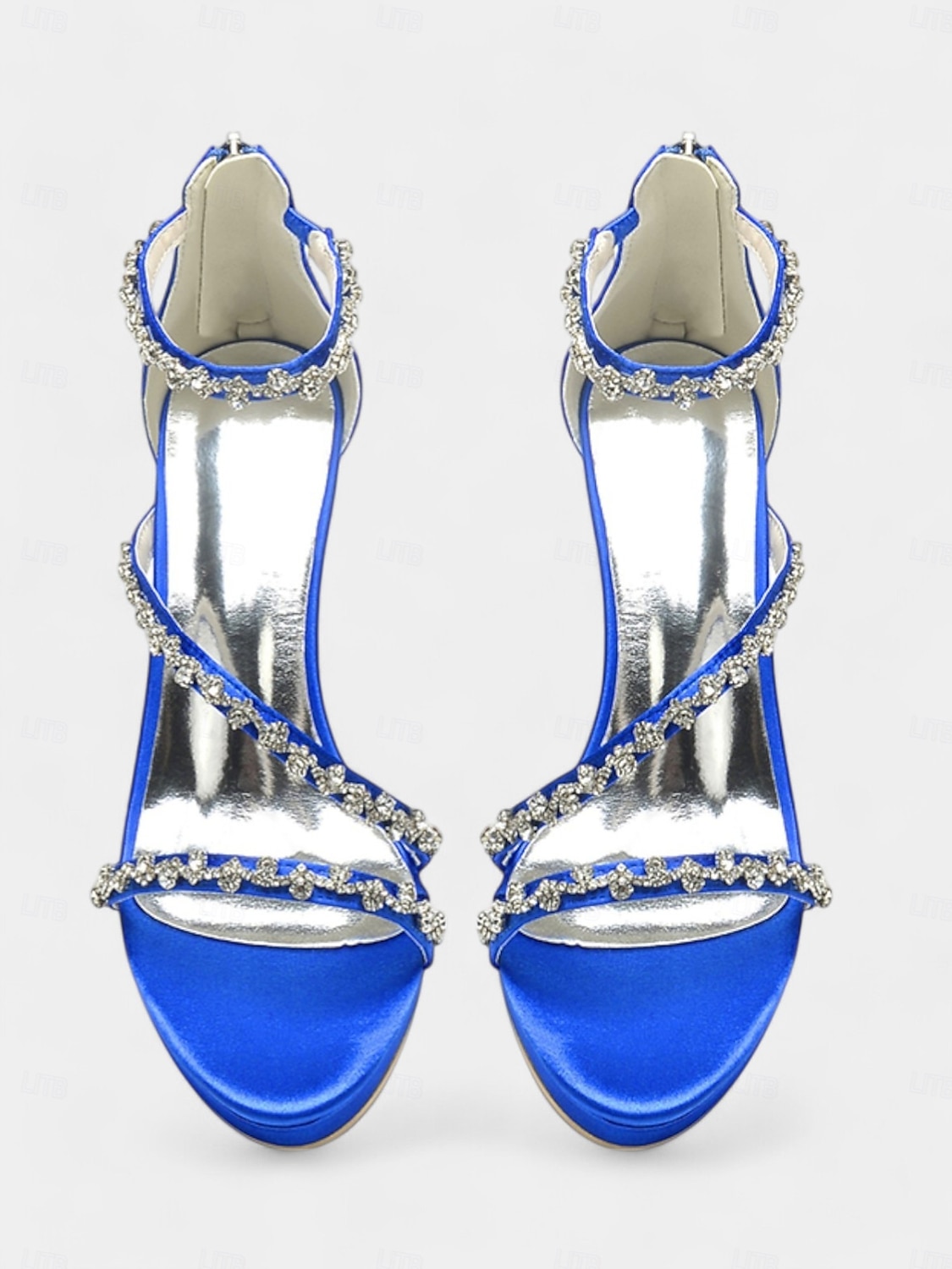 elegante, mit Strasssteinen verzierte Satin-High-Heel-Sandalen für Damen - perfekt für Hochzeiten und formelle Anlässe 2025 - $69.99 –P3
