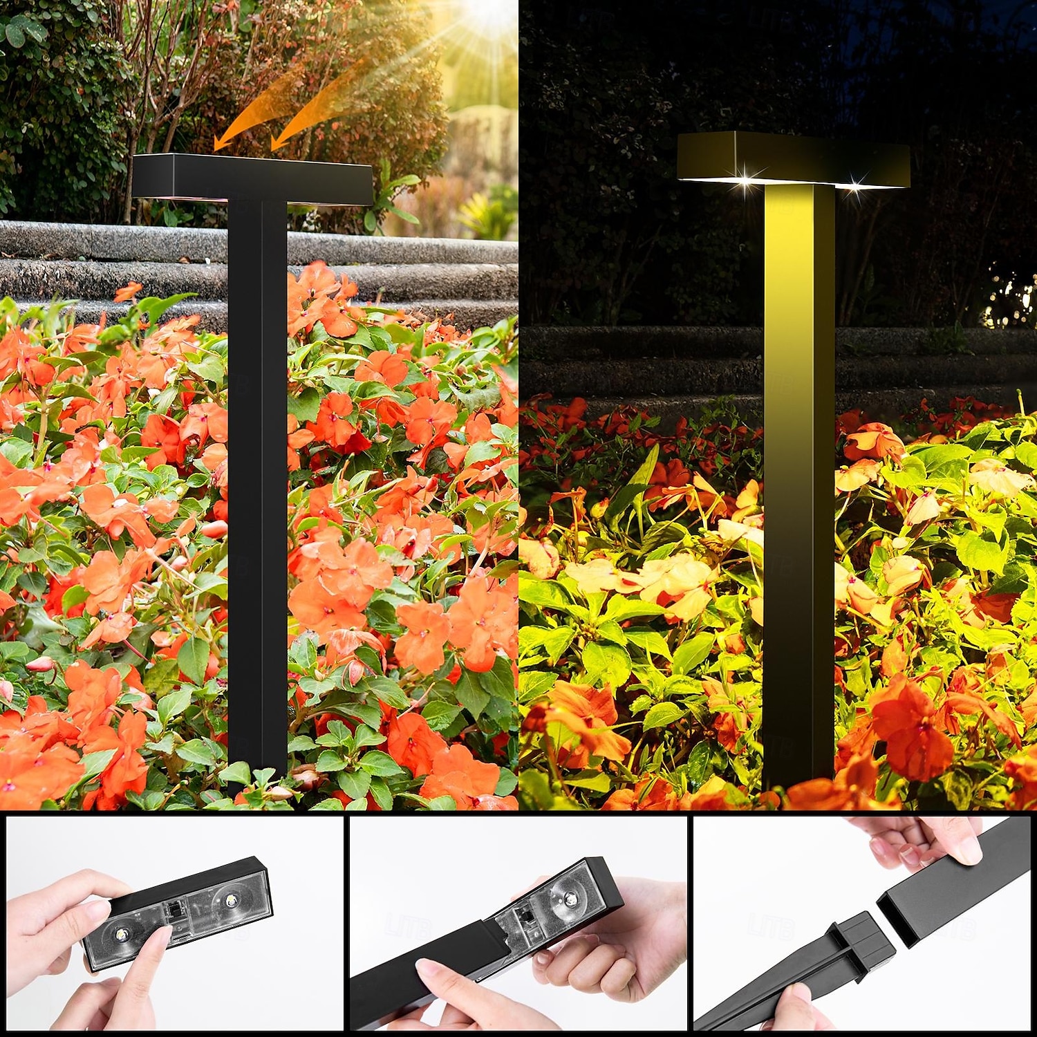 2/4 buc lumină solară pentru alee, lumină de grădină exterioară, iluminare automată impermeabilă, la întuneric, casă, grădină, gazon, Crăciun, Halloween, decorațiuni, lumină solară de sol 2025 - $39.99 –P15