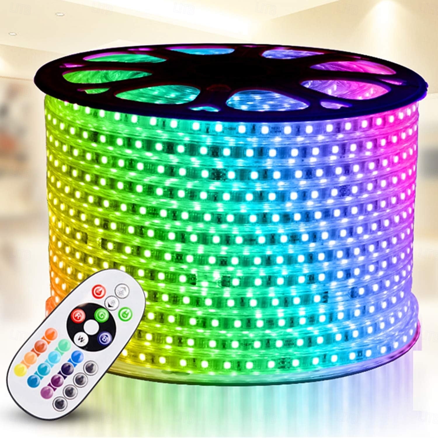 16-100ft smart rgb ic led light strip - 24v wodoodporny wielokolorowy-śledzący światła z aplikacją &adresowalna synchronizacja muzyki do sypialni &do użytku na zewnątrz 1 rolka 2025 - $52.99 –P1