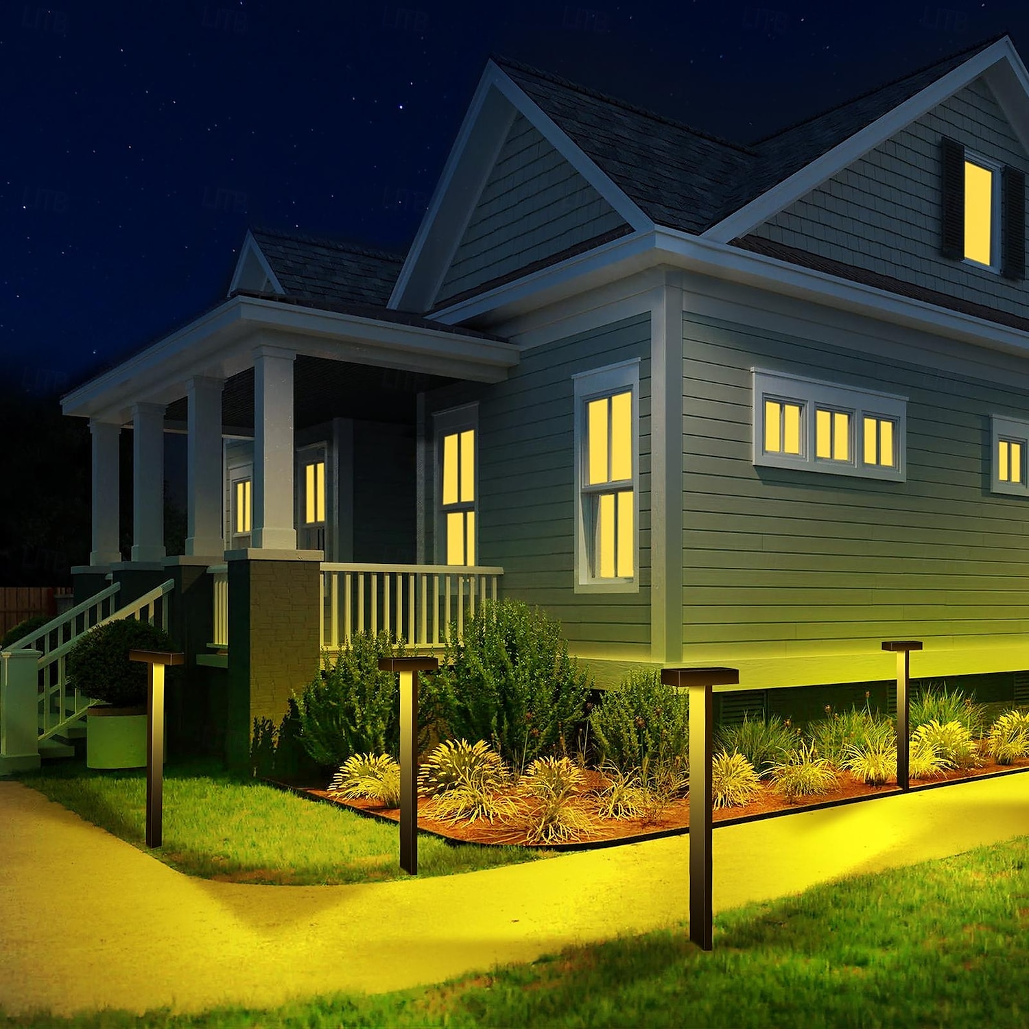 2/4 buc lumină solară pentru alee, lumină de grădină exterioară, iluminare automată impermeabilă, la întuneric, casă, grădină, gazon, Crăciun, Halloween, decorațiuni, lumină solară de sol 2025 - $39.99 –P12