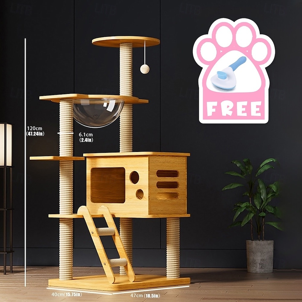2025年 54.33インチのキャットツリー/大型猫用キャットツリーハウスとタワー/キャットコンドミニアム付きキャットクライミングツリー/キャットツリースクラッチポスト/マルチレベル大型キャットツリー  コレクション – $148.23 –P1