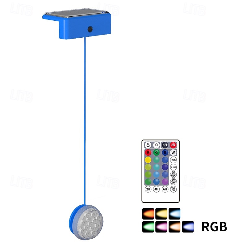 2026年 ソーラープールライト RGB IP68 防水 リモコン付き 16 色調節可能 スイミングプール、池、噴水用水中ライト 1 個  コレクション – $41.99 –P10