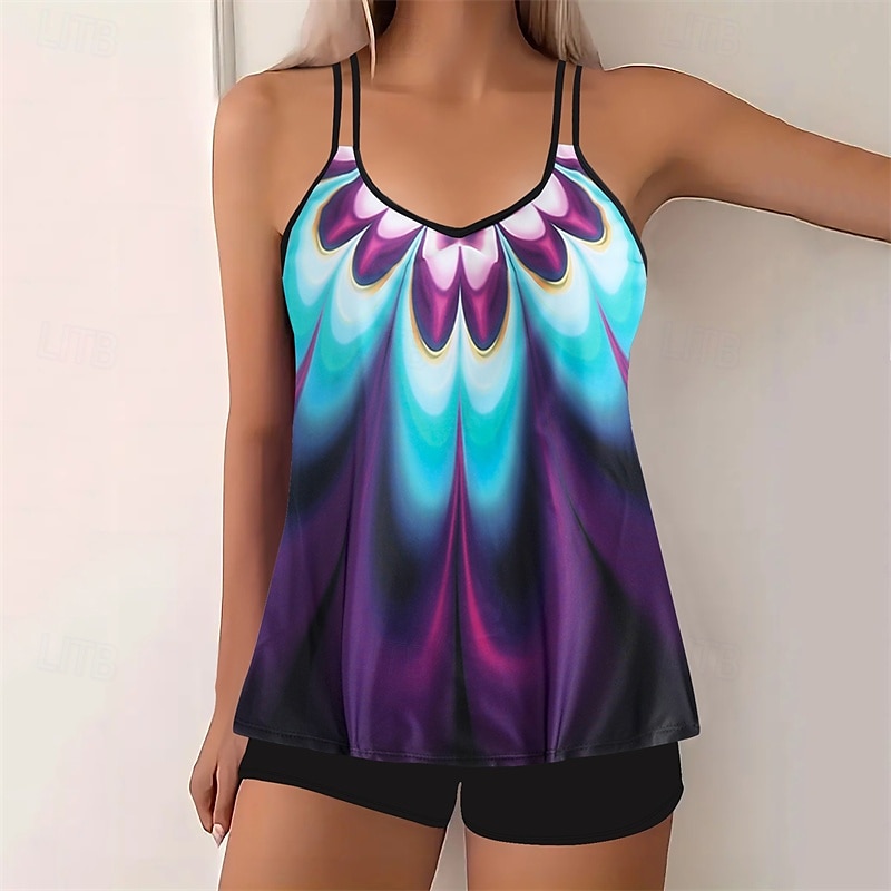 Femme Tankini Maillot De Bain Deux Pièces Maillots de Bain Maillots de Bain Jaune Bleu Respirable Séchage rapide Poids Léger Sans Manches - Natation Surf Plage Eté Printemps Grande Taille de 2025 ? $26.99 –P13