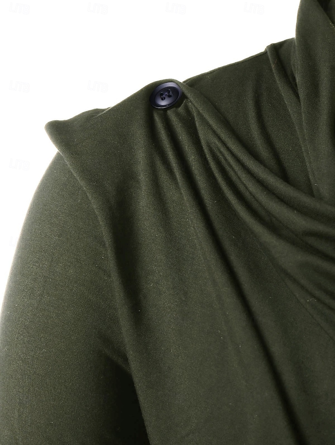 men's retro knight solid heap collar long sleeve t-shirt casual loose asymmetrical punk pullover blouse tops army green 2026 - $21.99 –P4