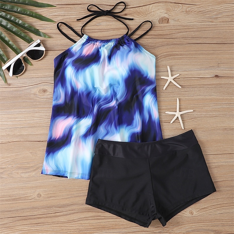 Femme Tankini Maillot De Bain Deux Pièces Dos Nu Croisé Maillots de Bain Maillots de Bain Noir Bleu Respirable Séchage rapide Poids Léger Sans Manches - Natation Surf Plage Eté Printemps de 2025 ? $26.99 –P8