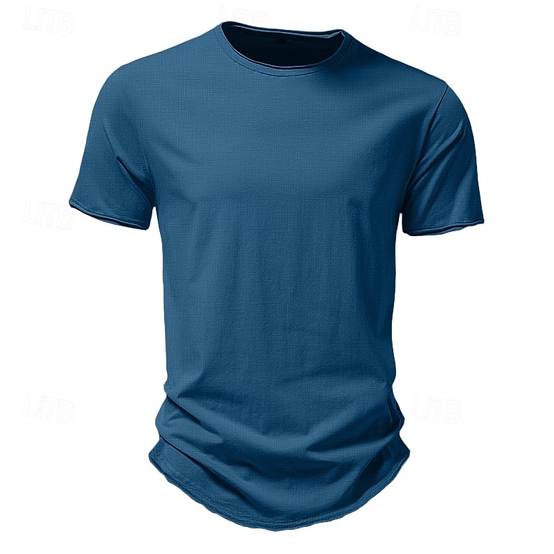 Herren T Shirt T-Shirt Bambus-T-Shirt Kurze Ärmel Rundhalsausschnitt Sommer Einfach Mode Designer Basic Klassicher Stil Urlaub Straße Alltagstauglich Kamel Schwarz Weiß Top T-Shirt für Herren 2025 - $15.49 –P7