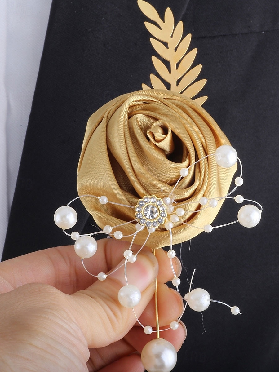 Bröllops handledsblommor boutonnierer bröllop  speciellt tillfälle  event  fest tyger blomstilar 2025 - $18.99 –P3