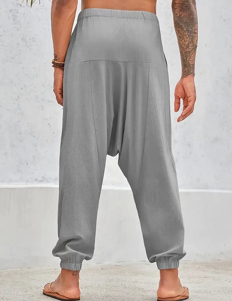 Per uomo Pantaloni di lino Pantaloni Pantaloni estivi Pantaloni larghi Pantaloni stile harem A cordoncino Vita elastica Liscio Comfort Traspirante Lunghezza intera Yoga Giornaliero Per eventi Di del 2025 a $25.99 –P9