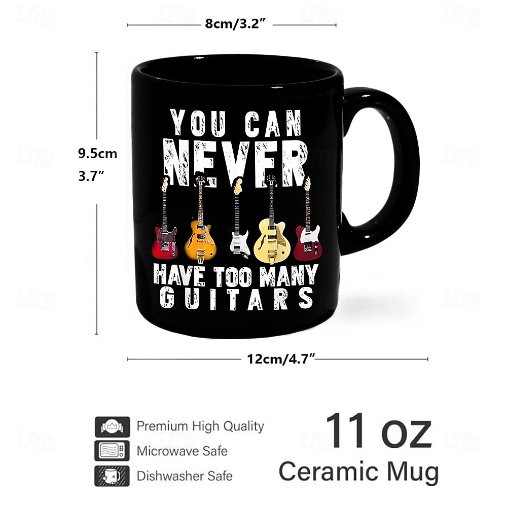 Tasse à café guitare tasse à café rétro vintage en céramique noire avec design graphique 12oz/330ml cadeau parfait pour les amateurs de musique guitaristes et membres de groupes de 2026 ? $16.99 –P1