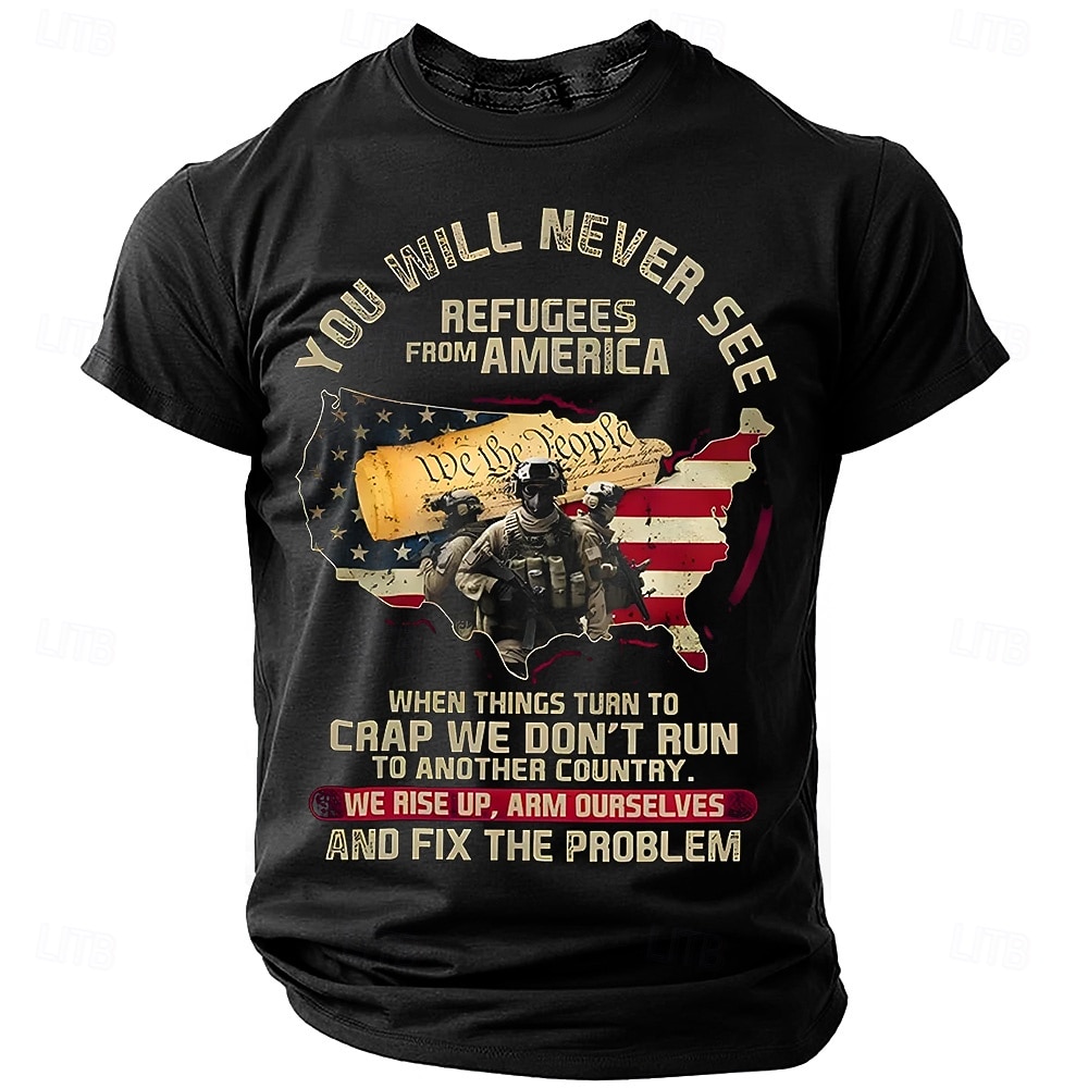 4. Juli 2026 250. Gedenktag Herren Patriotischer Patriot 3D Druck Veteran Crew Neck Kurzarm T-Shirt Alltag Straße 2026 - $19.49 –P4