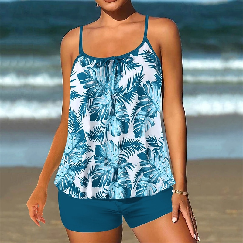 Per donna Tankini Costume da bagno a due pezzi Costumi da bagno Costumi da bagno Nero Blu Traspirante Asciugatura rapida Leggero Senza maniche - Nuoto Surf Spiaggia Estate Primavera Plus Size del 2026 a $26.99 –P5