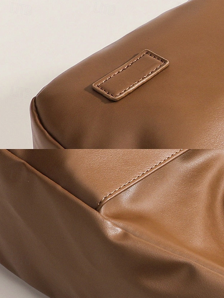 Women's Faux Leather Hobo Shoulder Bag – Minimalist Casual Design for Daily Use and Work Color Black White Brown 2025 - $19.99 –P7