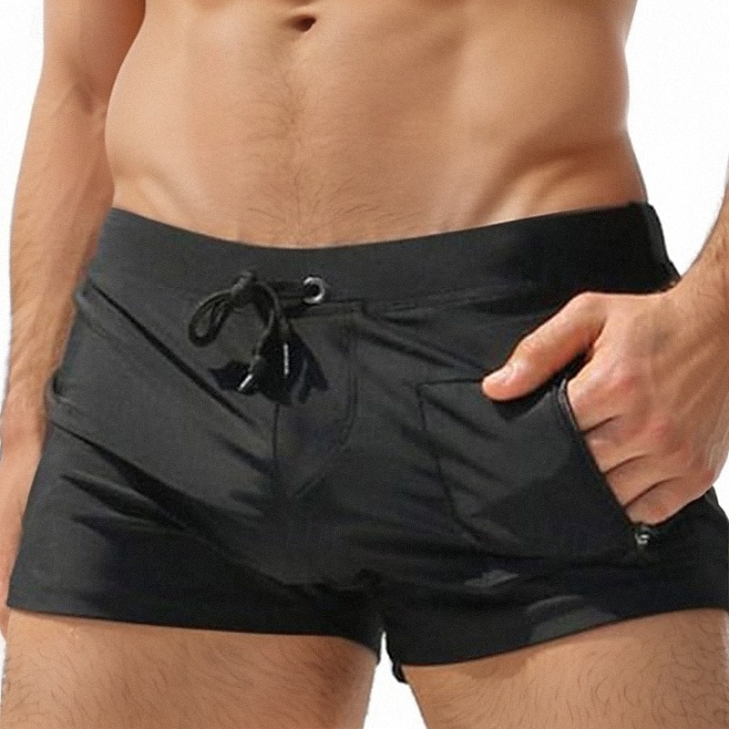 Herr Badshorts Snabb tork Bekväm Andningsfunktion Badkläder Underdelar Snörning Surfing Strand Vattensport Simmning Solid färg Sommar 2025 - $12.99 –P3