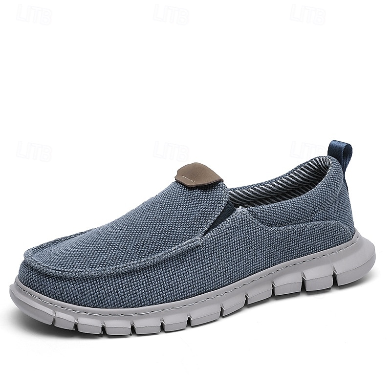 scarpe casual slip-on da uomo – comode scarpe da ginnastica in tela beige con suola flessibile per l'uso quotidiano del 2025 a $42.99 –P4