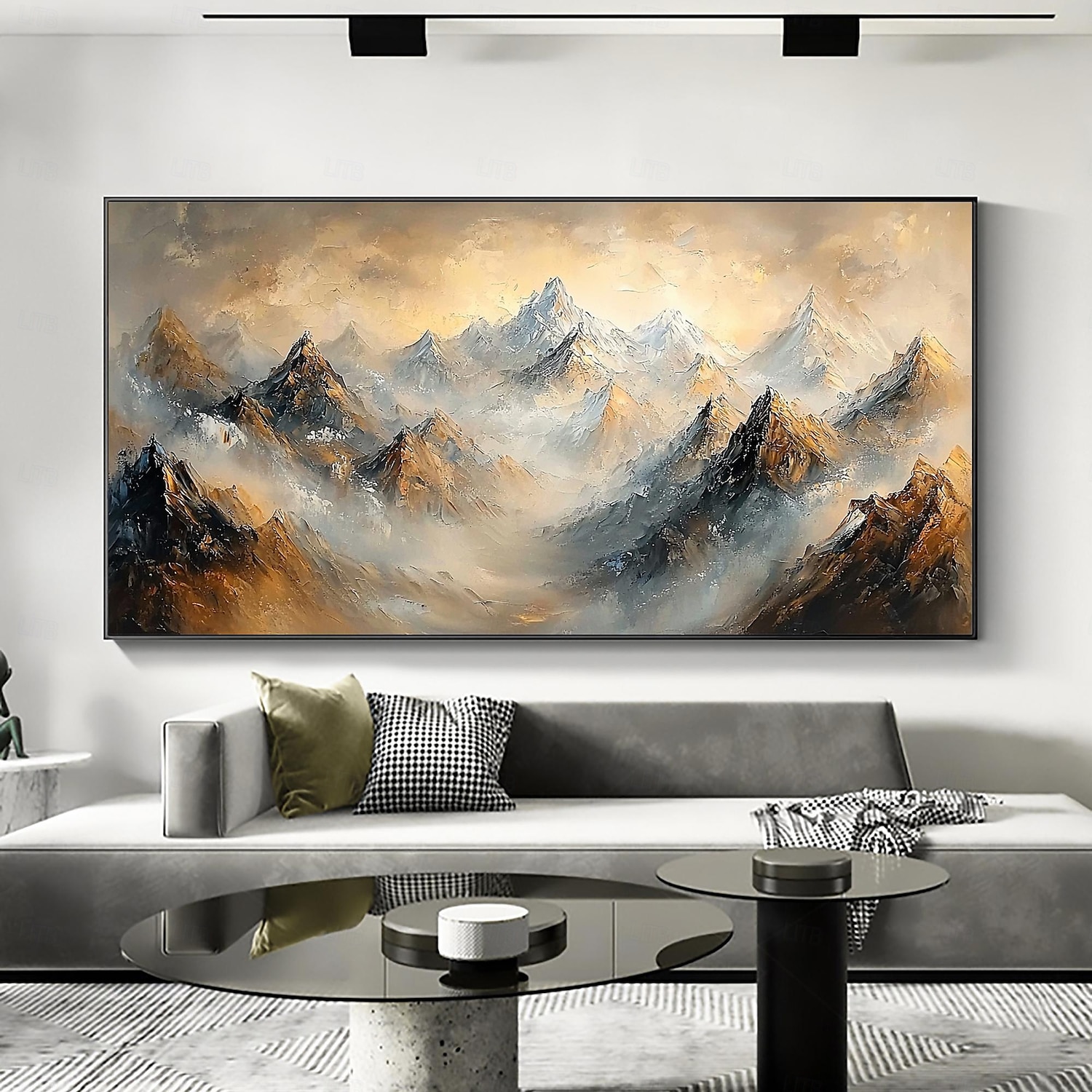 Handmade Original Colourful Mountains Oil Painting On Canvas Abstract Mountain Landscape Wall Art for Home Decor With Stretched Frame Without Inner Frame Painting 2025 - $150.99 –P1