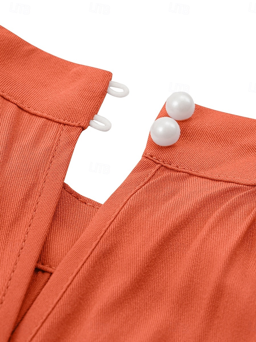 Women's Normal Jumpsuit Active Solid Color Sleeveless Halter Neck High Waist Tie Belt Vacation Daily Regular Fit Red Green Summer 2025 - $42.99 –P6