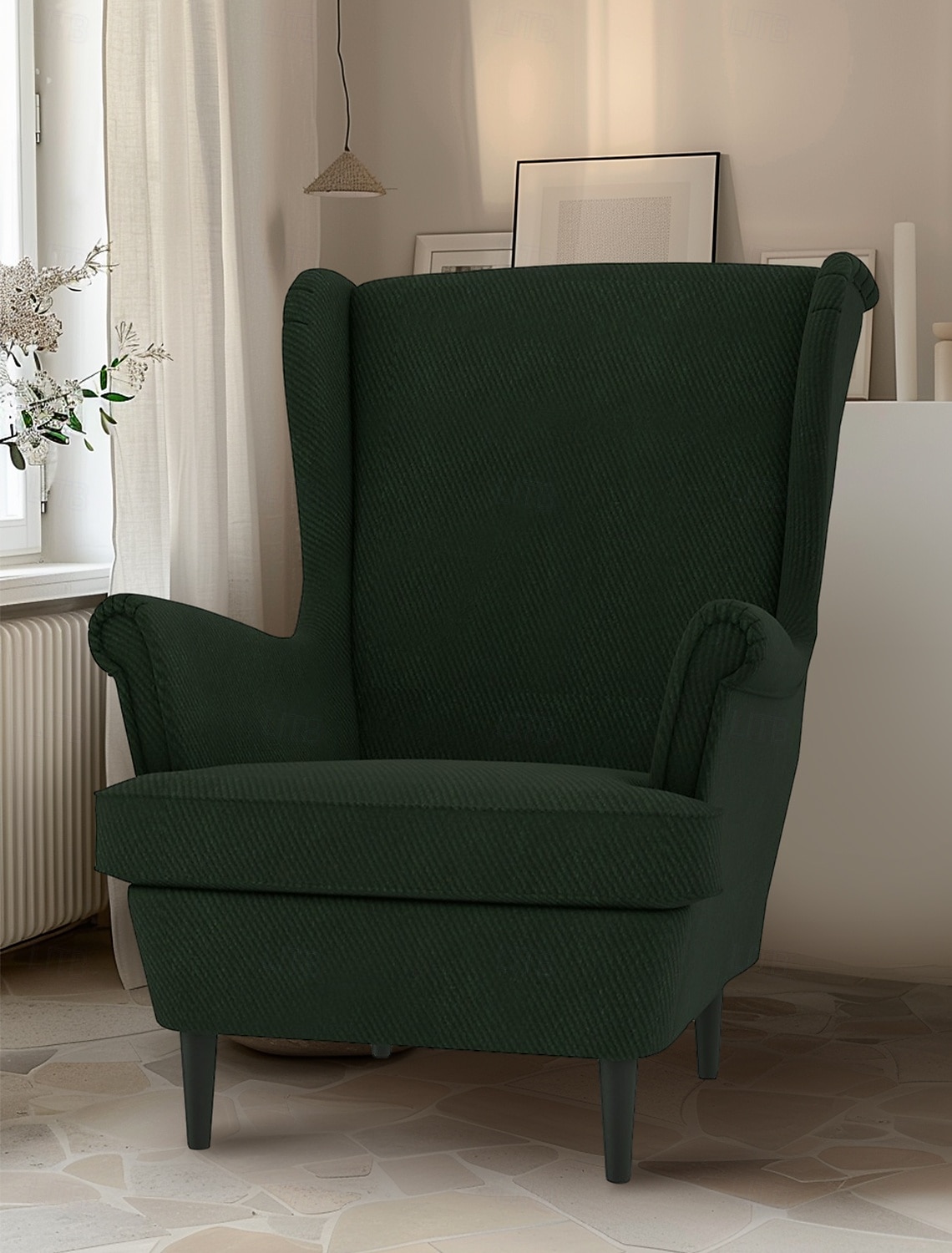 Husă pentru fotoliu cu spătar înalt 100% bumbac culoare solidă cu captușeală 2025 - $82.99 –P7