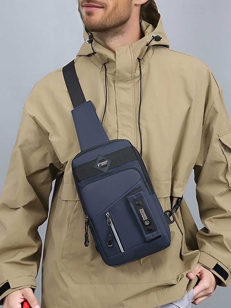 Men's Waterproof Chest Bag and Crossbody Sling Bag – Durable Multi-Pocket Design for Outdoor Travel, Sports and Daily Use Color Black Army Green Dark Blue 2025 - $14.99 –P1