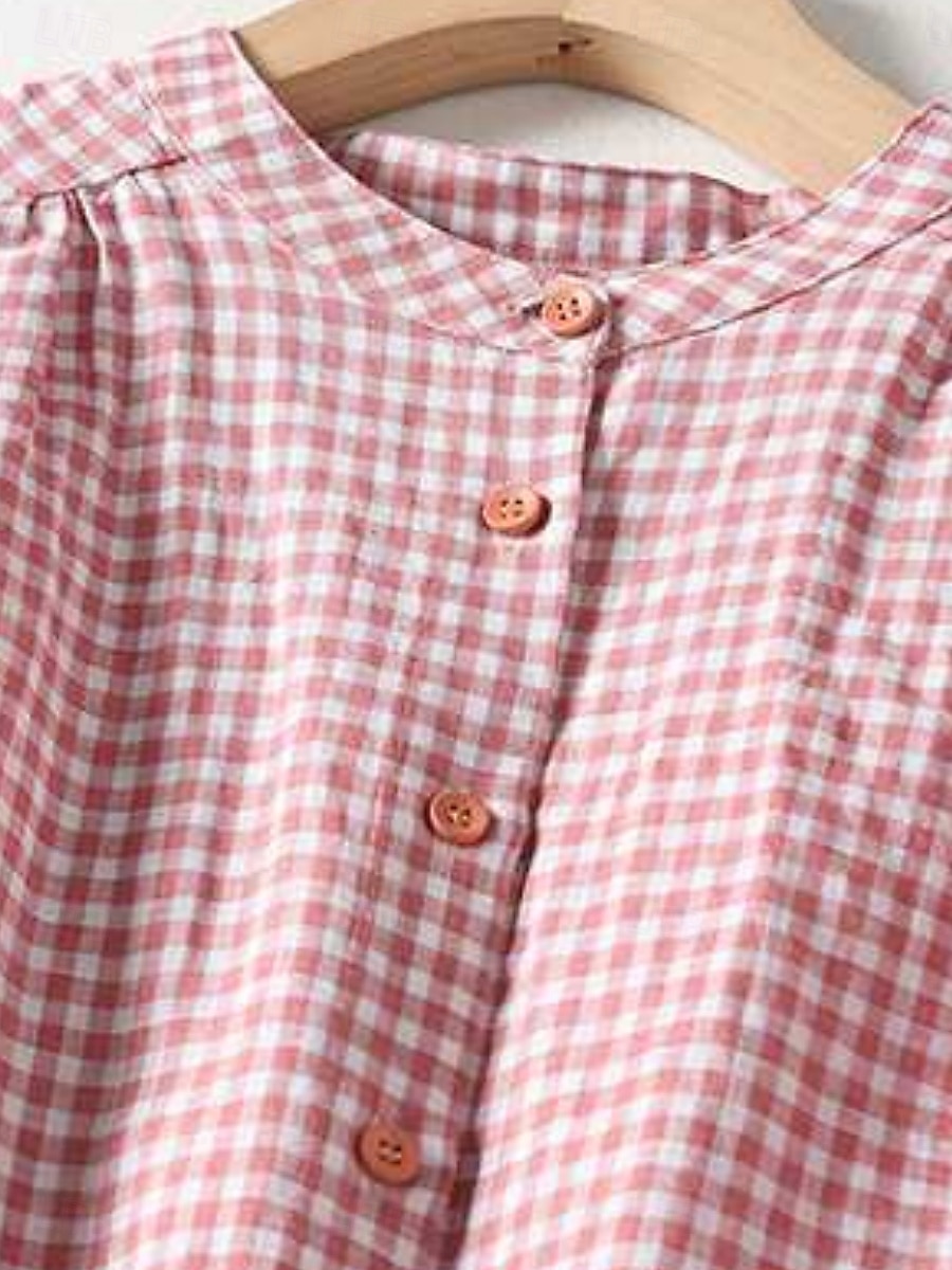 Mujer Vestido maxi Vestidos de lino y algodón Vestido informal Vestido de Tanque Vestido largo de algodón Básico Casual Vacaciones Diario Ajuste regular Plaid Sin Mangas Escote en Pico Rojo Verano 2025 - $36.99 –P5