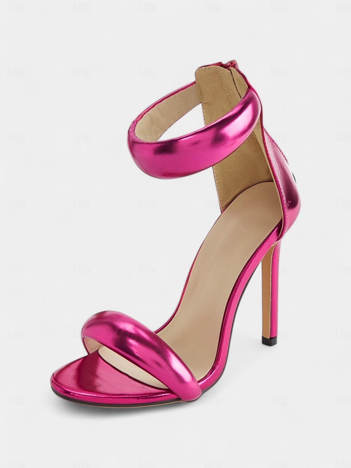 tacchi a spillo con cinturino alla caviglia metallizzato fucsia per donna - scarpe da festa particolari del 2026 a $54.99 –P2