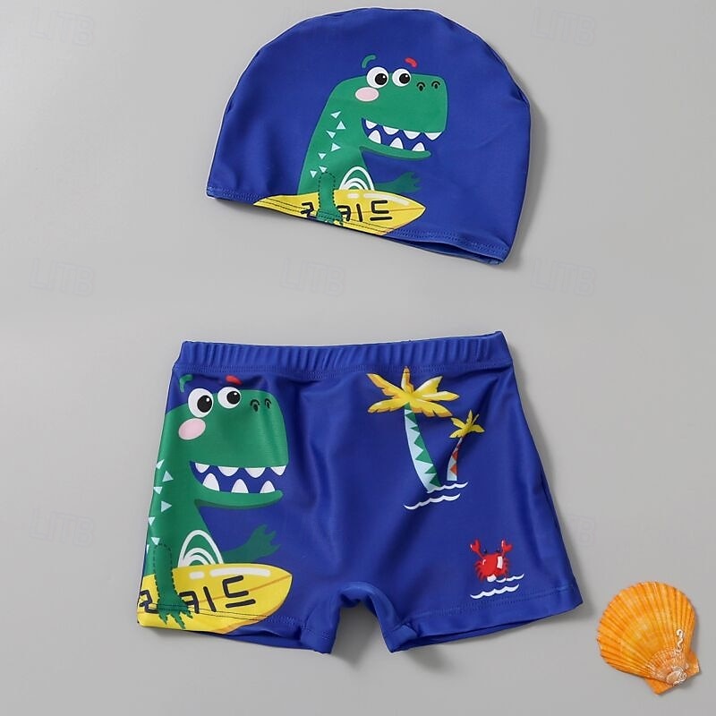 Barn Pojkar Baddräkt Djur Kortärmad Strand Semester Gul Sommar Kläder 4 år + 2025 - $6.99 –P9