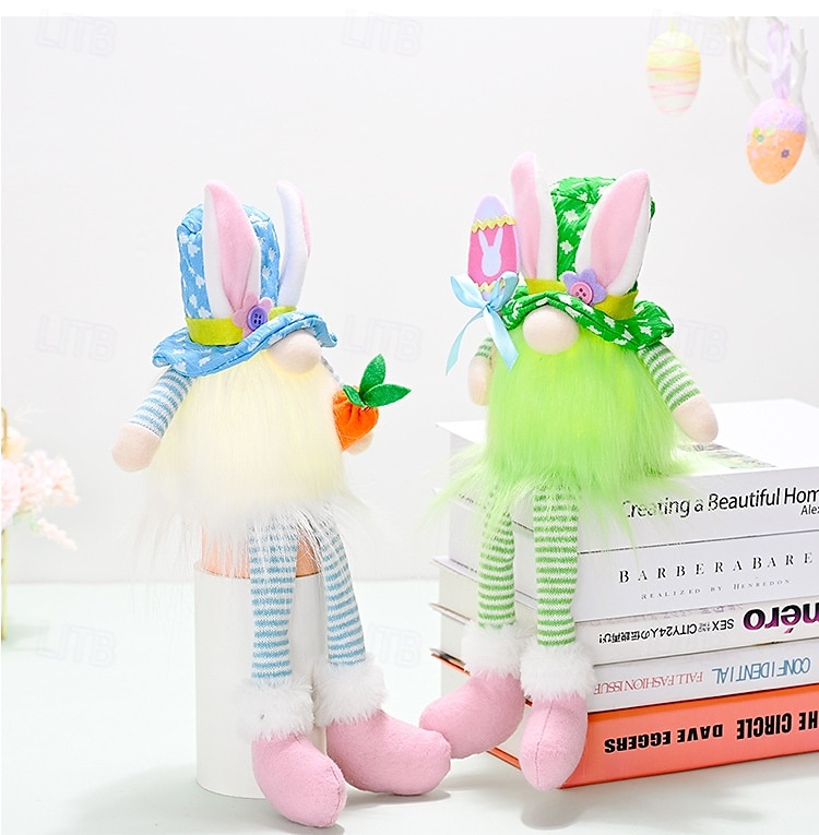 1 Pc Easter Long Leg Rabbit with Light, Faceless Child, Dwarf Doll, Carrot Resurrection Egg, Easter Indoor Party, Restaurant Atmosphere Decoration 2025 - $14.99 –P25