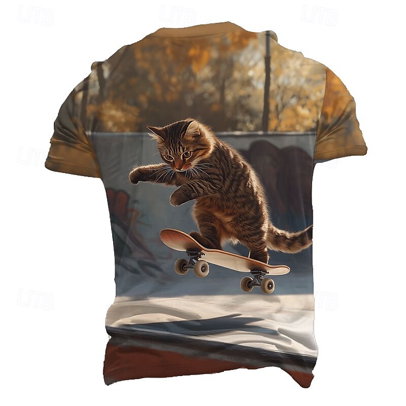 Herr Djur Rolig T-shirt Kortärmad T-shirt 3D-tryck Rund hals Skjorta drivna Designer Fest Helgdag Grå Sommar Vår Kläder S M L XL XXL XXXL 2025 - $17.99 –P2