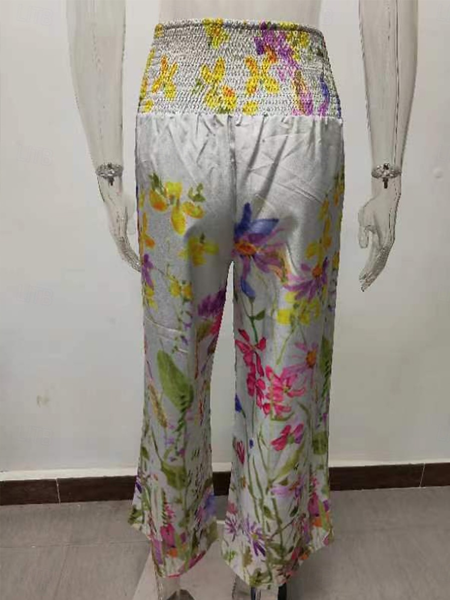 Pentru femei Obraznic chinez Vacanță Epocă Modă Lungime totală Talie Înaltă Floral Buzunar Curea elastică Confortabil Απαλό Comfortabil Micro-elastic În aer liber Vacanță Magenta Albastru ou de 2025 - $20.99 –P5