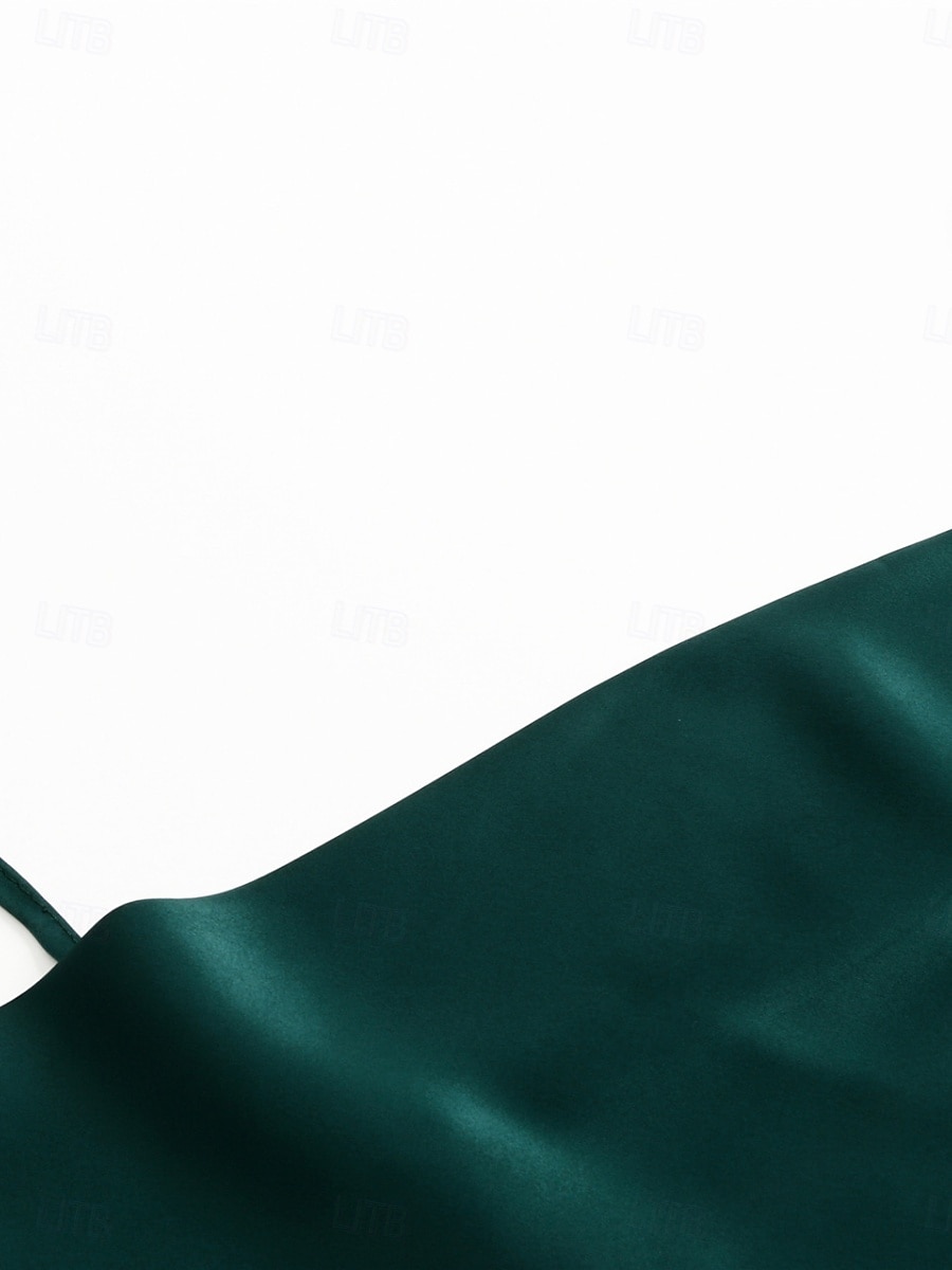Débardeur femme sans manches élégant stylé uni haut régulier à bretelles dos nu bleu marine vert été de 2025 ? $12.49 –P5