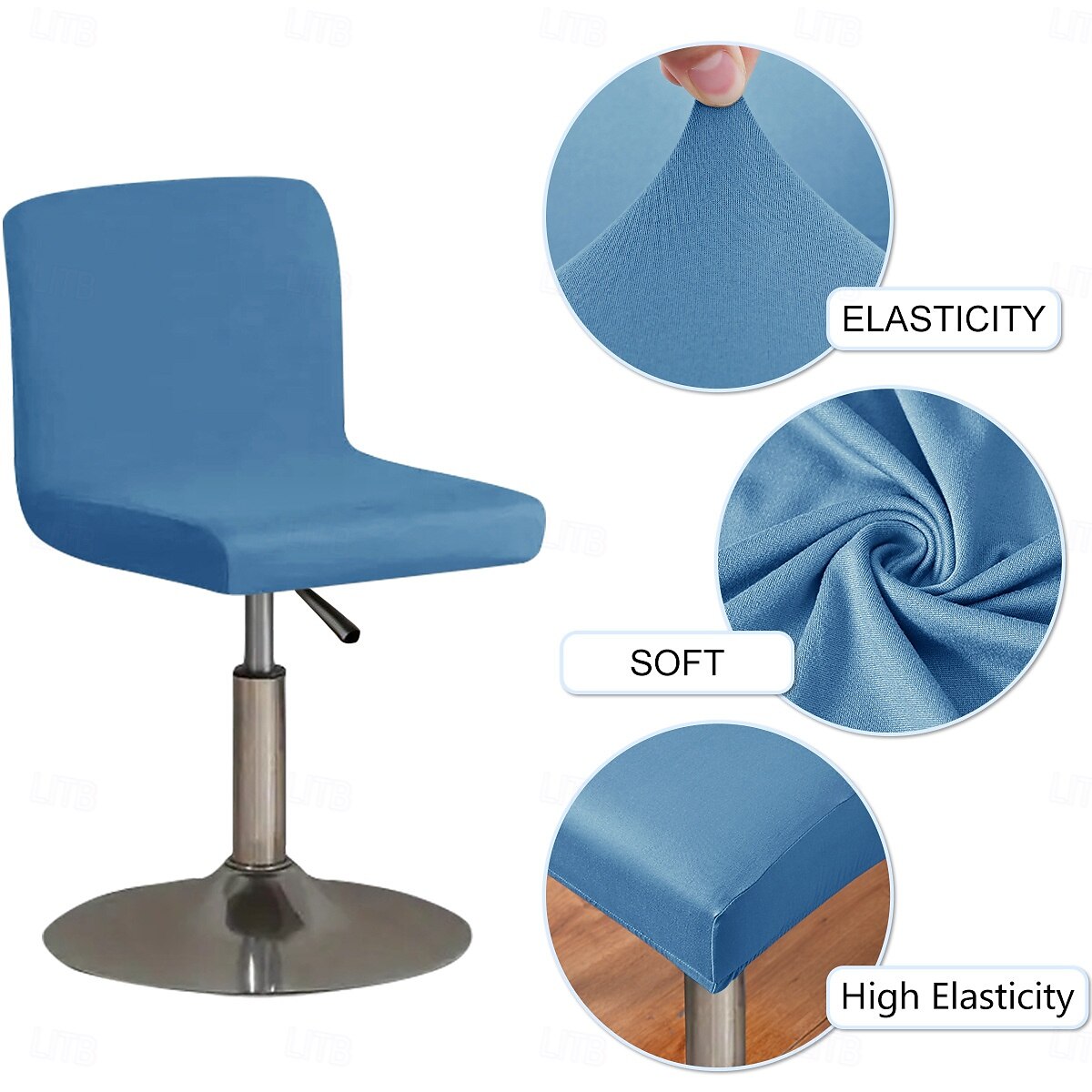 Coprisedia in seta di latte resistente all'acqua, coprisedia girevole quadrata senza braccioli in spandex elasticizzato, sfoderabile e lavabile del 2025 a $9.49 –P2