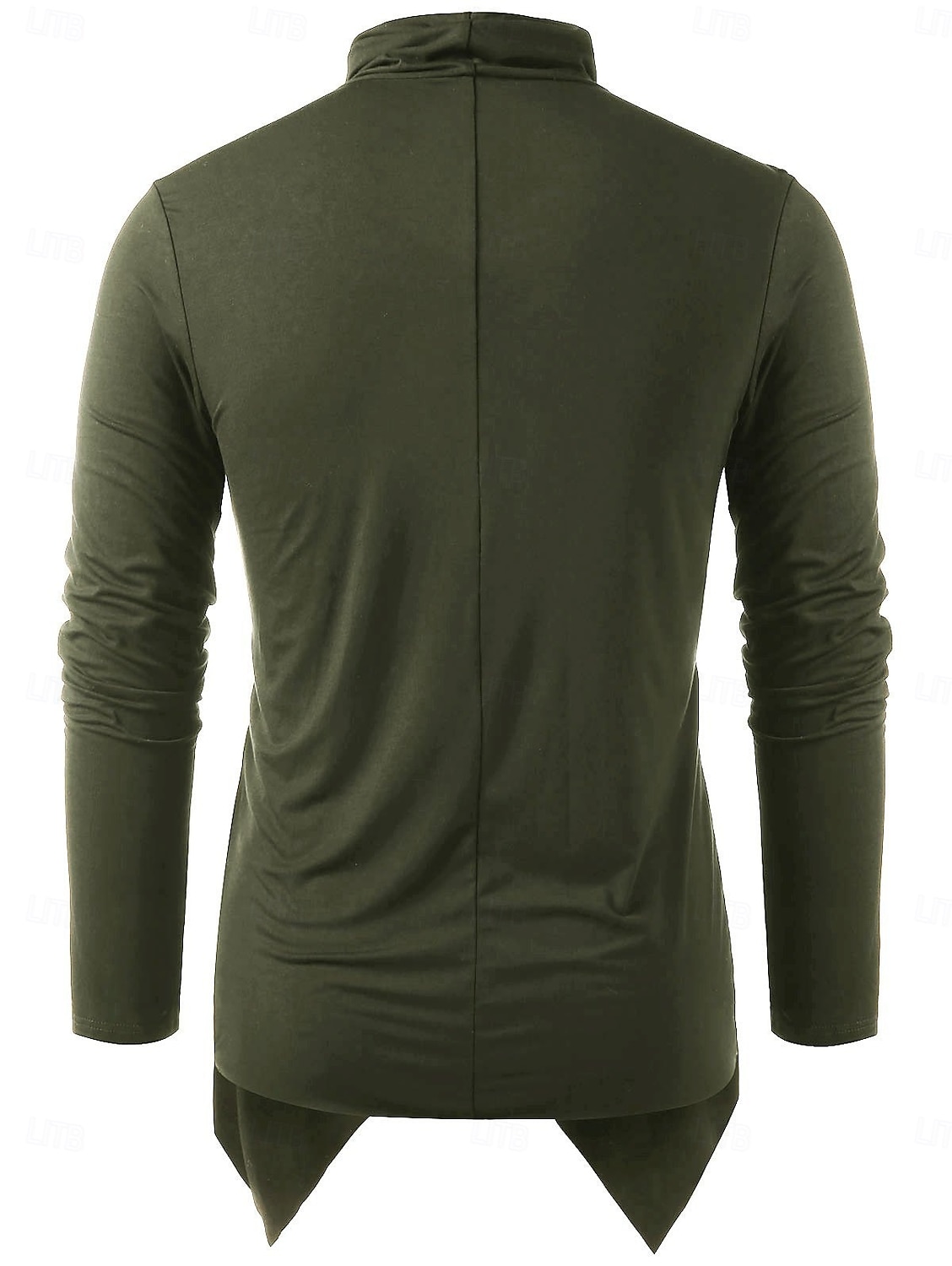 men's retro knight solid heap collar long sleeve t-shirt casual loose asymmetrical punk pullover blouse tops army green 2026 - $21.99 –P3