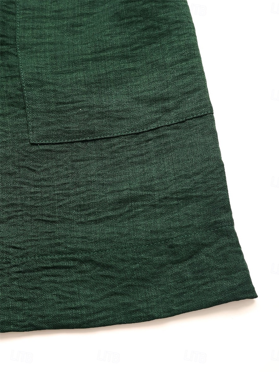Pentru femei Rochie Lunga Rochie Maxi Rochii inspirate din in Rochii Tip Cămașă Rochie casual Elegant Stilat Casual Vacanță Petrecere Muncă Fit regulat Simplu Manșon scurt Guler Cămașă Verde Militar 2025 - $36.99 –P7