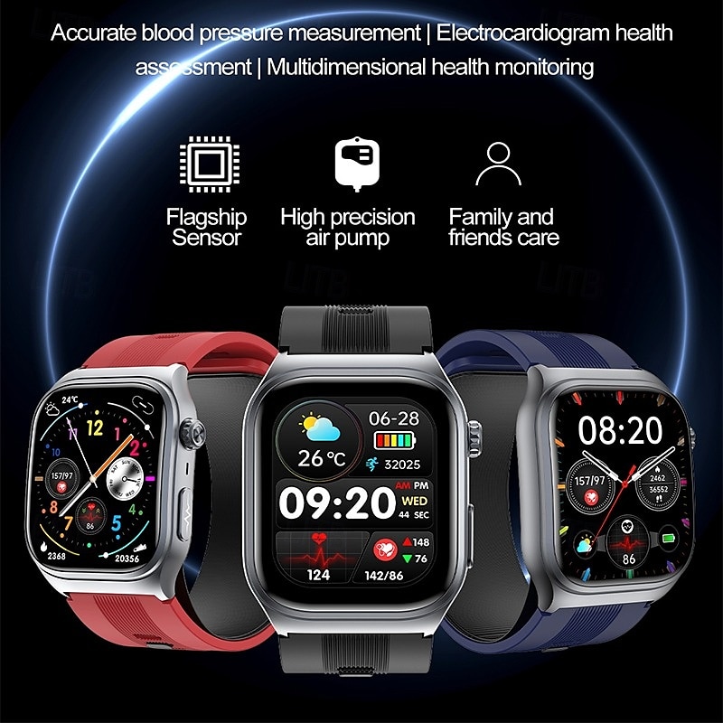 Luftpumpe Luftsekk Type Nøyaktig Blodtrykk Testing ECG elektrokardiogram Temperaturovervåking Pedometer Kompatibel Bluetooth anrop med Android iOS Kvinner Menn Lang Standby 2025 - $148.99 –P8