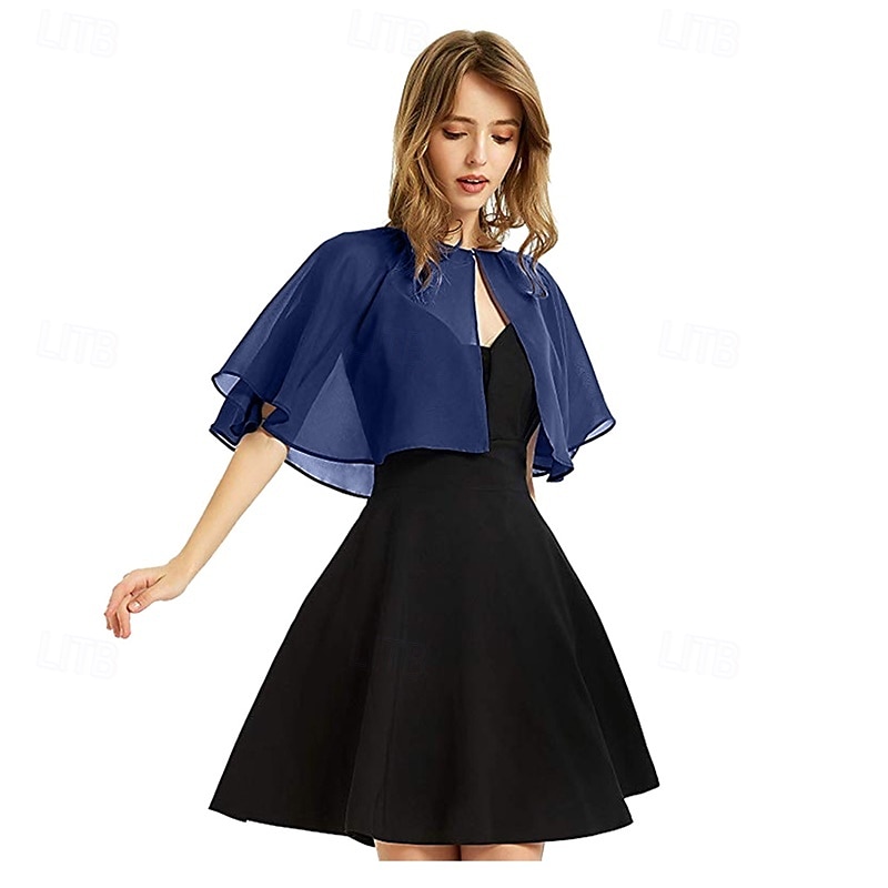 kvinners sjal og omslag til aftenkjole chiffon sjal cape bryllup gjest brudepike capelets skjerf 2025 - $24.99 –P2