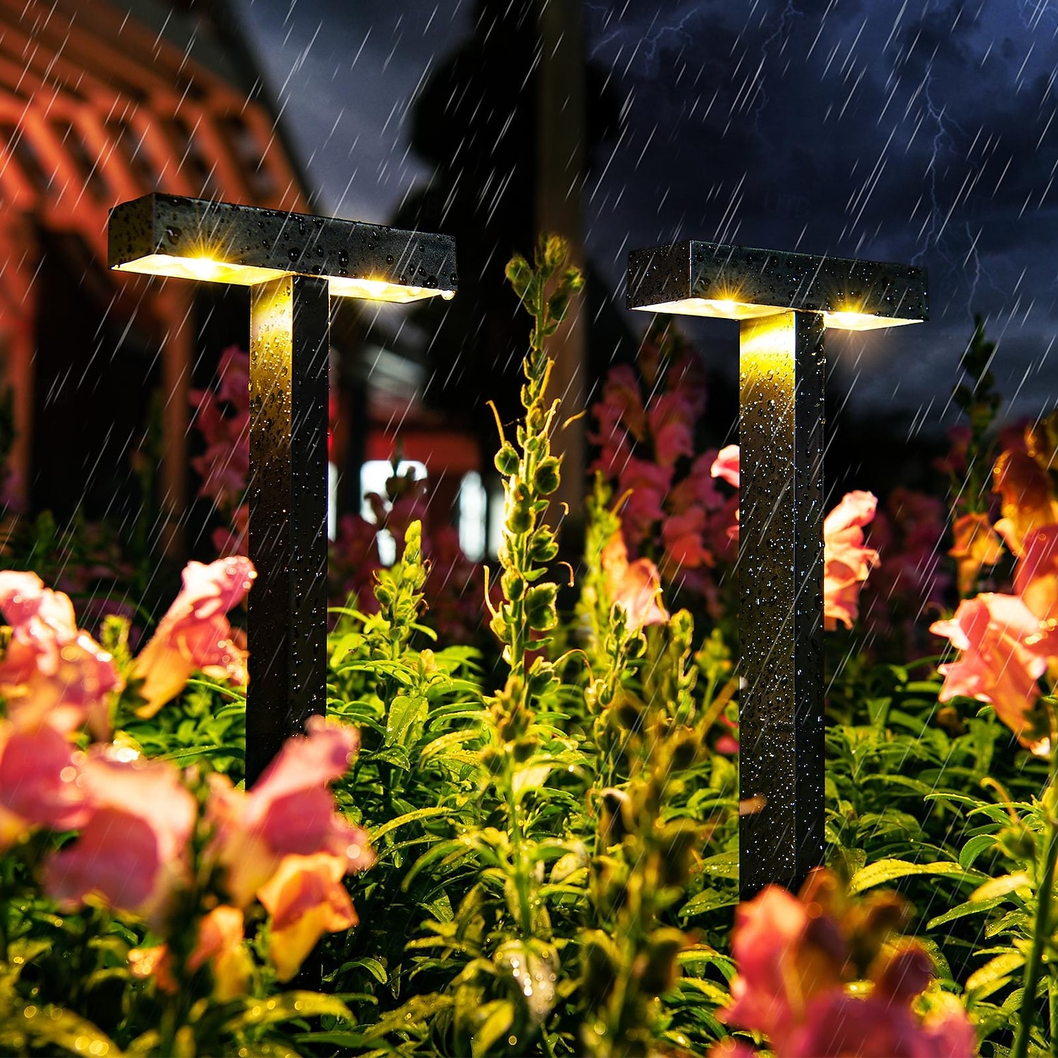 2/4 buc lumină solară pentru alee, lumină de grădină exterioară, iluminare automată impermeabilă, la întuneric, casă, grădină, gazon, Crăciun, Halloween, decorațiuni, lumină solară de sol 2025 - $39.99 –P7