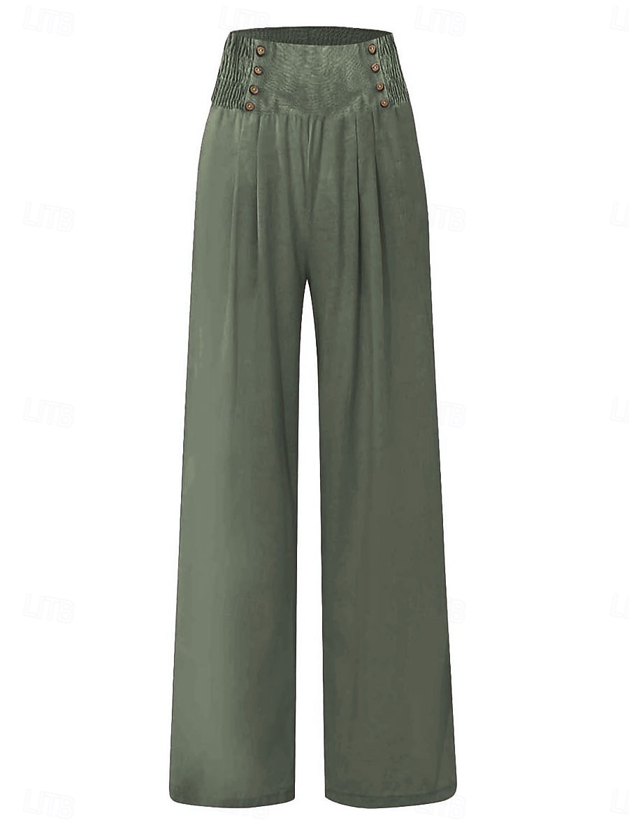 Mujer Pantalones cortos de lino y algodón Pantalones inspirados en el lino Pantalones de lino y algodón Moda Ropa de calle Longitud total Alta cintura Plano Bolsillo Cintura elástica Confortable 2025 - $21.99 –P2