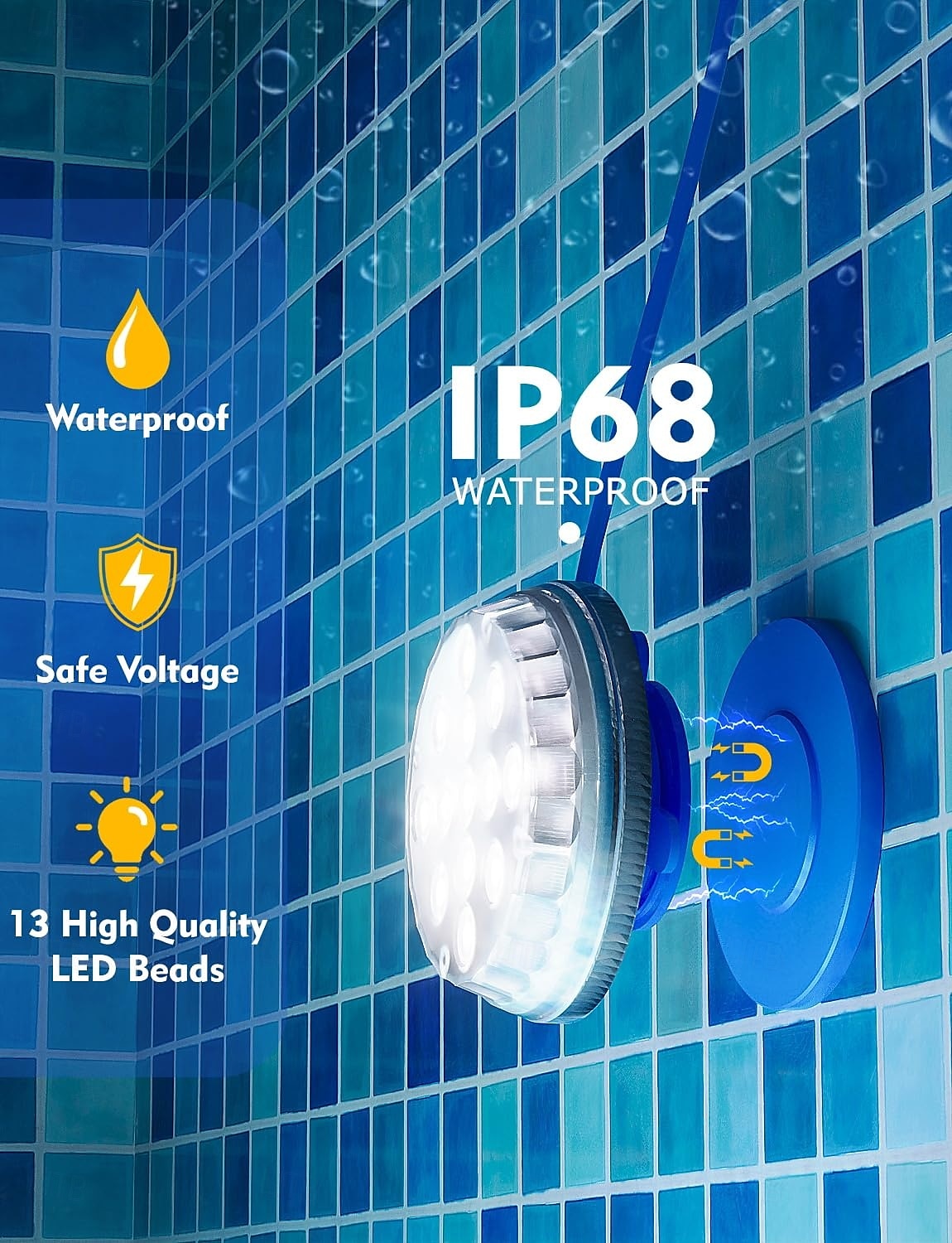 2026年 ソーラープールライト RGB IP68 防水 リモコン付き 16 色調節可能 スイミングプール、池、噴水用水中ライト 1 個  コレクション – $41.99 –P2