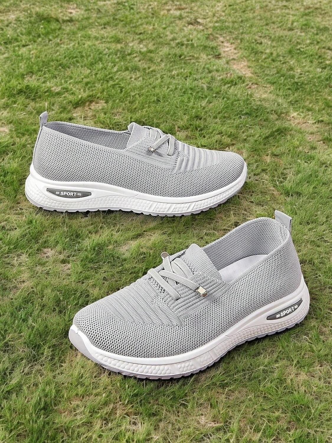 adidași de damă gri din tricot cu talpă cu pernă de aer – pantofi ușori și respirabili pentru mers, călătorii și ținute casual 2025 - $19.99 –P2