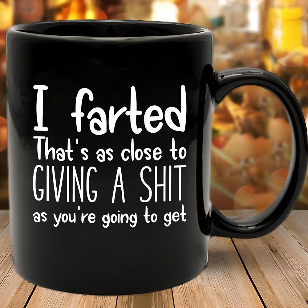 grappige koffiemok zwarte grafische letters dagelijkse designer retro vintage mokkeramiek vaderdag cadeau 1.2oz/330ml 2026 - $16.99 –P5