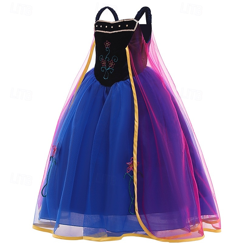 Snow Queen Frosty Princess Anna Dress Costume Flower Girl Dress Movie TV Theme Costumes for Girls' Kid's Christmas Carnival Performance Party / Evening 2026 - $38.99 –P2