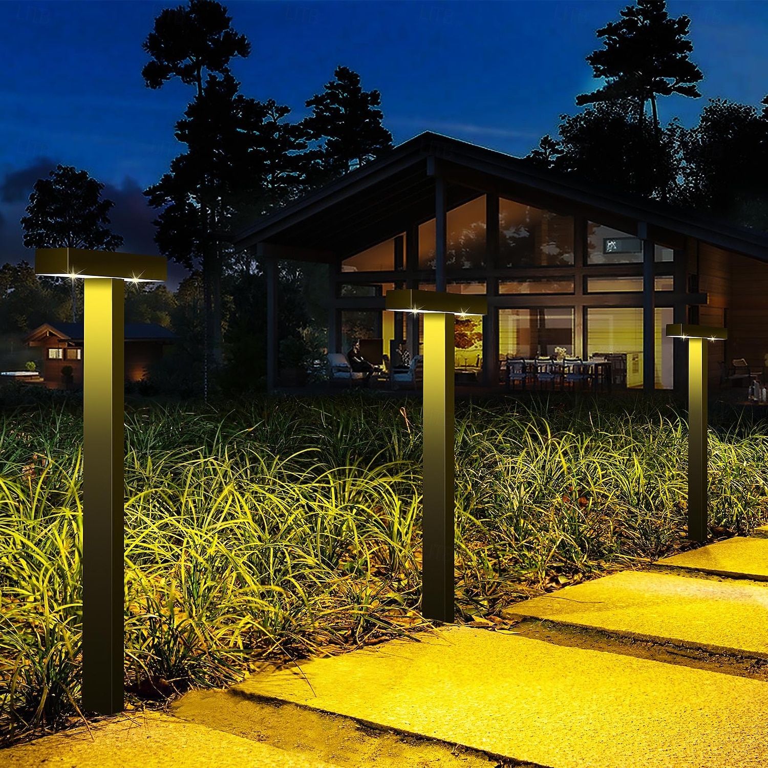 2/4 buc lumină solară pentru alee, lumină de grădină exterioară, iluminare automată impermeabilă, la întuneric, casă, grădină, gazon, Crăciun, Halloween, decorațiuni, lumină solară de sol 2025 - $39.99 –P11