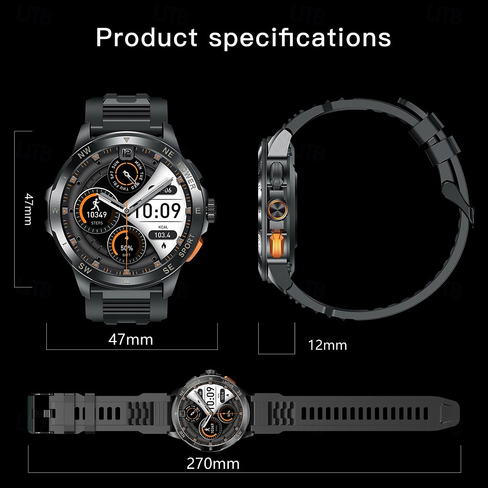 696 AK77 Smart Watch 1.43 inch Smart Band Fitness Bracelet Bluetooth Pedometer Call Reminder Sleep Tracker Compatible with Android iOS Women Men Hands-Free Calls Message Reminder Camera Control IP 67 2025 - $57.99 –P17