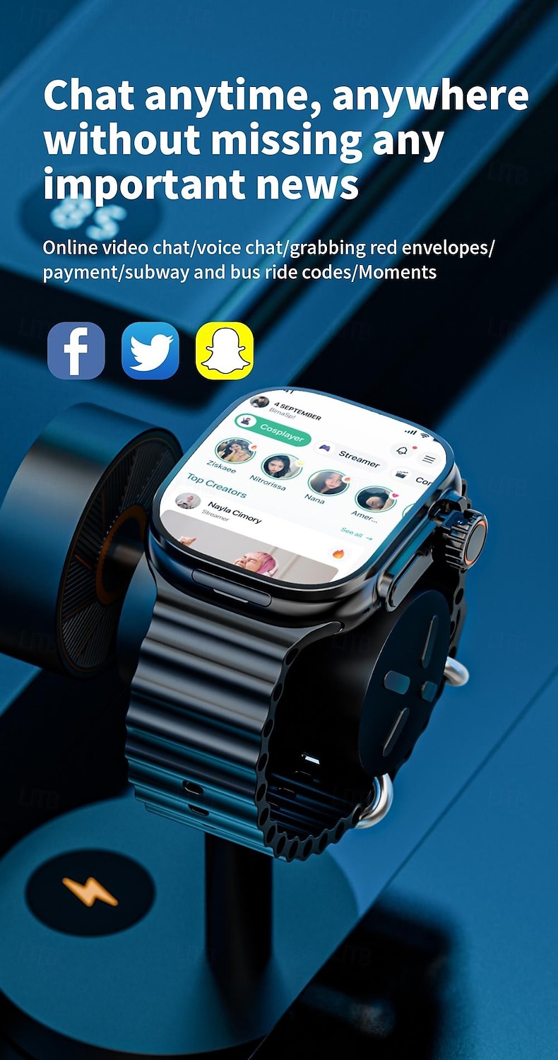 Умные часы LOKMAT XH12C 4G LTE телефон GPS монитор сердечного ритма Bluetooth Android iOS 2.06" 2025 - $113.99 –P7