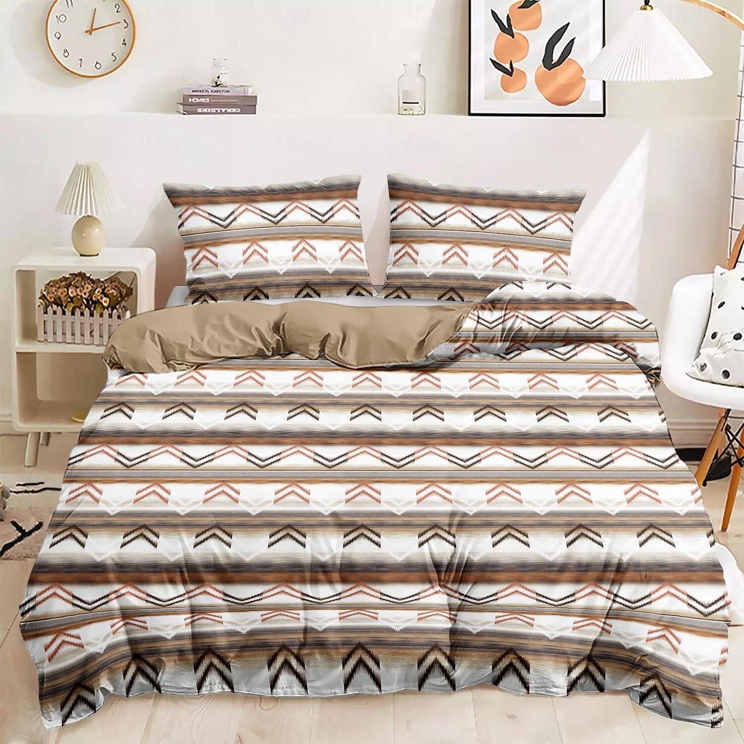 Boho 100% Cotton Duvet Cover Set – Embrace Bohemian Elegance with Soft, Breathable Cotton. Featuring Intricate Patterns and Earthy Tones, This Durable, Lightweight Set 2025 - $60.99 –P4