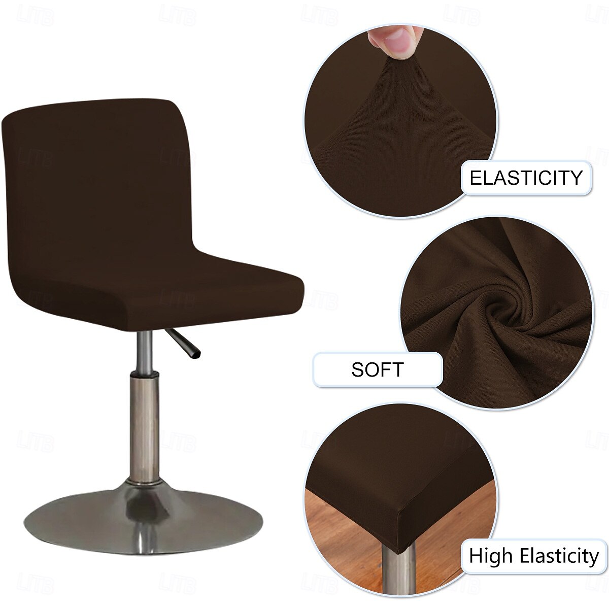 Coprisedia in seta di latte resistente all'acqua, coprisedia girevole quadrata senza braccioli in spandex elasticizzato, sfoderabile e lavabile del 2025 a $9.49 –P12