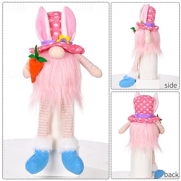 1 Pc Easter Long Leg Rabbit with Light, Faceless Child, Dwarf Doll, Carrot Resurrection Egg, Easter Indoor Party, Restaurant Atmosphere Decoration 2025 - $14.99 –P10