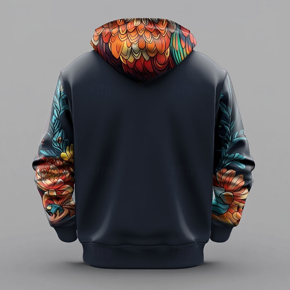 Hombre Búho Sudaderas Sudadera Abrigos Sudadera con capucha Cuello Barco Fresco Impresión 3D Discoteca Ropa de calle Negro Correa Otoño Invierno Diseñador 2025 - $29.99 –P2