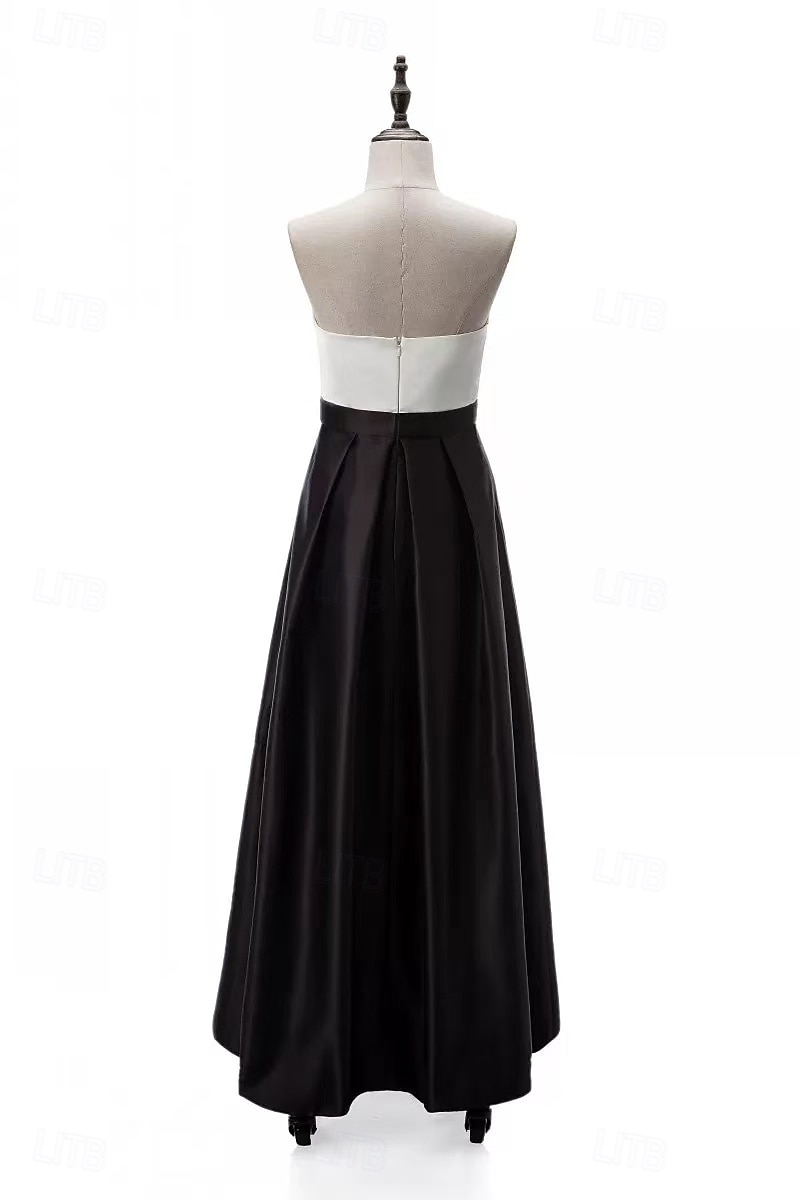 A-Linie Abendkleider Schwarzes Kleid Kleid kleid hochzeitsgast Abendgesellschaft Asymmetrisch Ärmellos Schatz Ausschnitt Gürtel / Schärpe Baumwolle Rückenlos mit Plissee 2025 2025 - $157.99 –P4