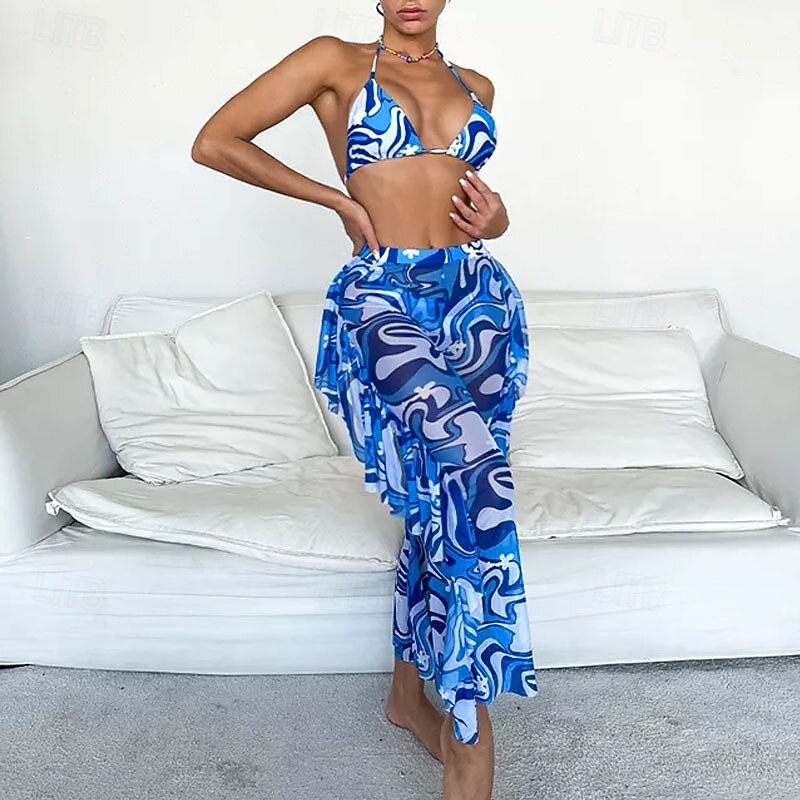 Femme Tankini V Profond Dos ouvert Maillots de Bain Maillots de Bain Bleu Respirable Séchage rapide Poids Léger Sans Manches - Natation Surf Plage Eté Printemps de 2025 ? $15.49 –P1